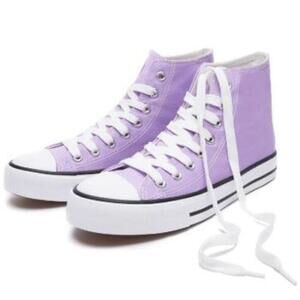 Unisex Canvas Hi-Top Tennis Sneakers / Purple / Women's Size 5 / Men's 3.5 / New